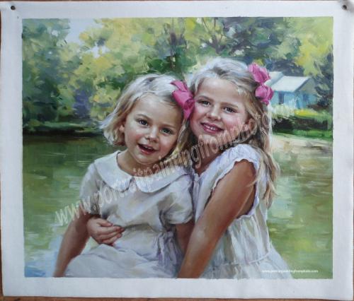 15 children portrait, sisters 15