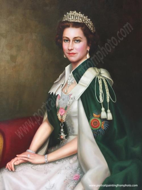 17b portrait of Elizabeth II, detail 1