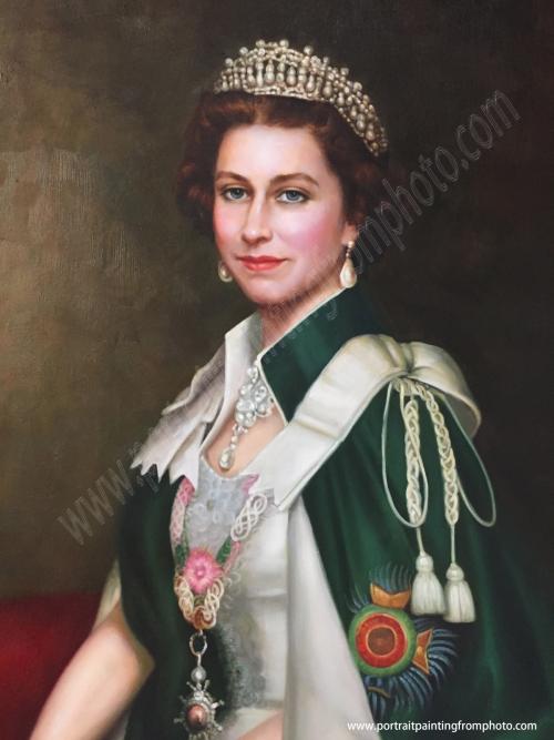 17c portrait of Elizabeth II, detail 2