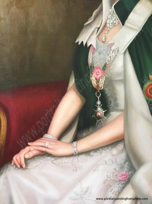 17d portrait of Elizabeth II, detail 3