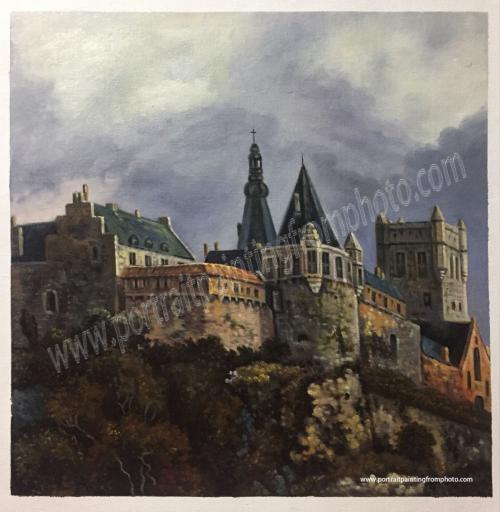 old building painting on canvas 18
