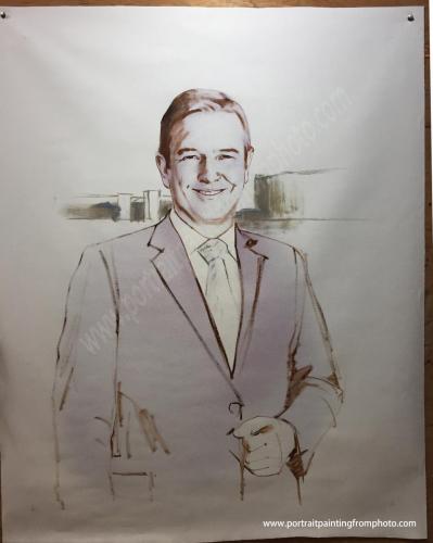 2 teacher portrait on canvas, step photo