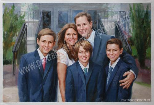 2b, Family portrait painting from photo 2
