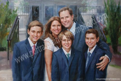 2c, Family portrait painting from photo 2