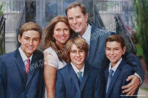 2d, Family portrait painting from photo 2
