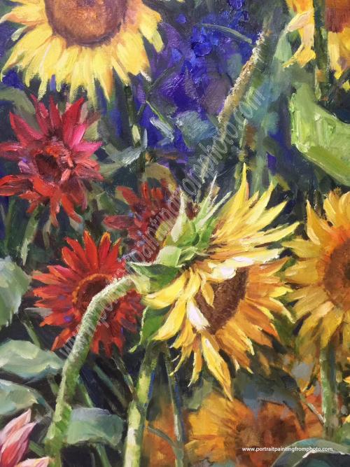 sunflower painting 7, detail a